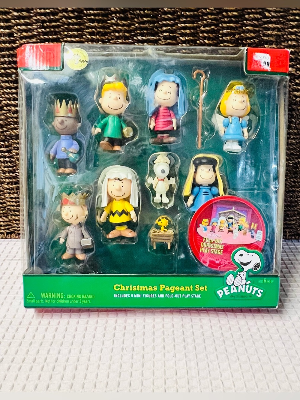 Peanuts Christmas Pageant Mini Figure Set Nativity Scene In Original Box